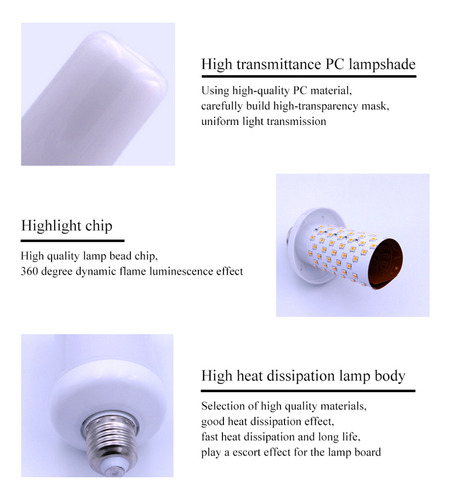Bombilla Led Flame, Base De Lámpara Led Estándar E27, Efecto