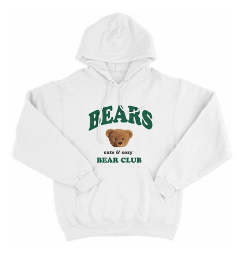 Buzo Algodon Blanco - Bears Club - Aesthetic Cute 