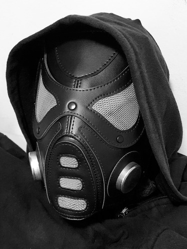Máscara Cybergotic Eco Cuero Halloween Fiestas Cyberpunk Negro Cyber Punk Tx