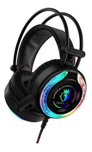 Audífonos Gamer Luces Rgb Pc Aoas As 90 2.4m Cable 2 3.5 Aux