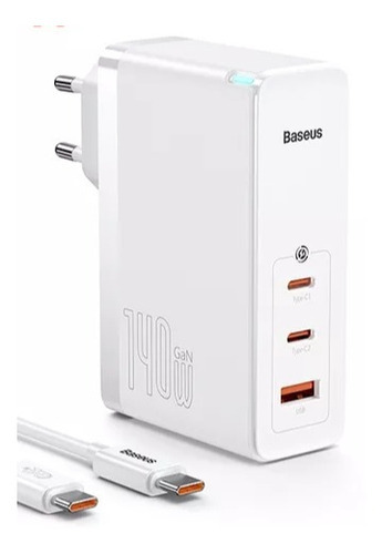 Carregador Turbo Baseus 140w Gan5 Pro Fast Charger 3 Portas