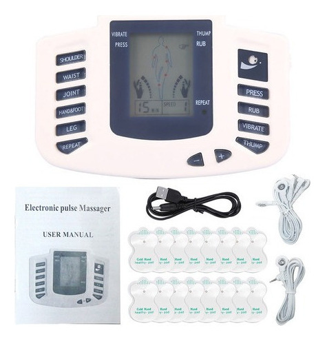 Digital Tens Aparato Fisioterapia Masaje 16 Electrodos