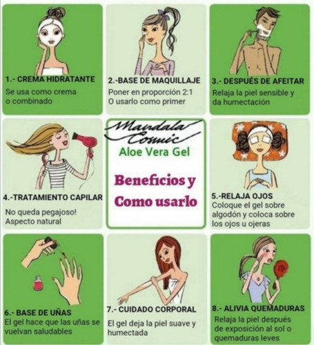 Imagen 6 de 6 de Gel Aloe Vera Blanqueamiento Elimina Cicatriz Quemaduras