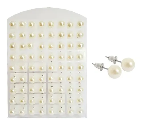 3 Cartelas Brinco Perolas Strass 108 Pares Lembrança Dia Mãe Cor Branco 3 Cartelas Brinco Perolas Strass 108 Pares Lembrança Dia Mãe Cor Branco
