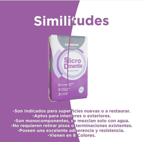 Imagen 8 de 10 de Microcemento Piso Y Pared Sinteplast Base 20 Kg Color