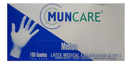 Pack 10 Cajas De Guante Latex Muncare Talla M Caja X 100 Un.