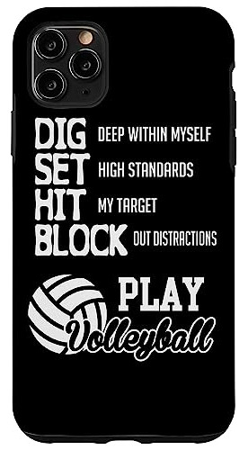 Funda Para iPhone 11 Pro Max Dig Set Hit Block Play Volleyba