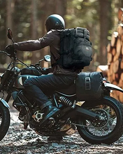 Mochila Para Motocicleta Con Soporte Casco Y Puerto Usb 37l