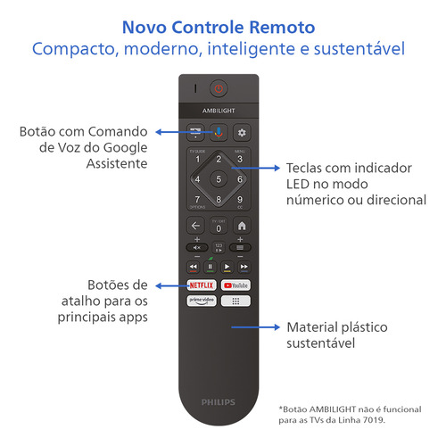 Smart Tv 86" 4k Ultra HD Com Comando De Voz 86PUG7019/78 Philips