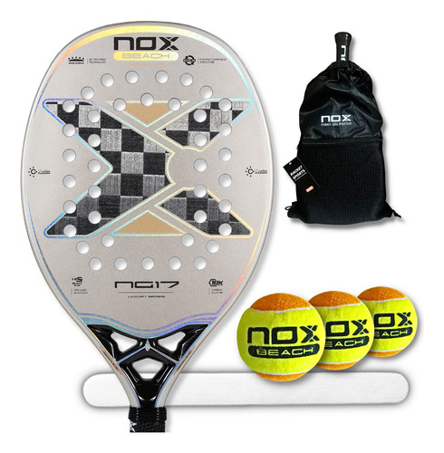 Raquete Beach Tennis Nox Ng17 Original + Capa + Brinde + Nf