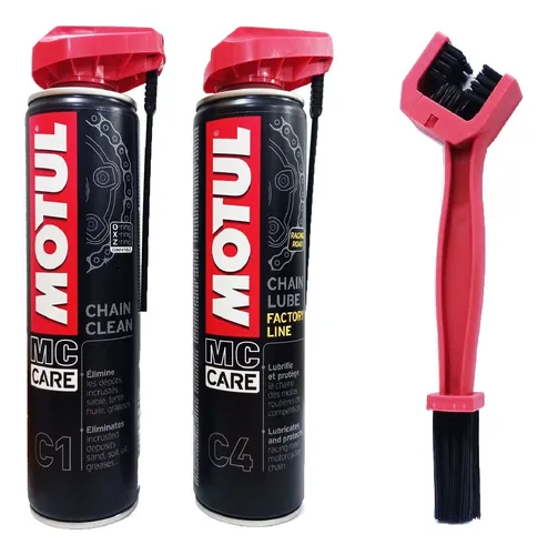 comprar Kit Motul Limpa E Lubrifica Corrente C1 + C4 + Escova