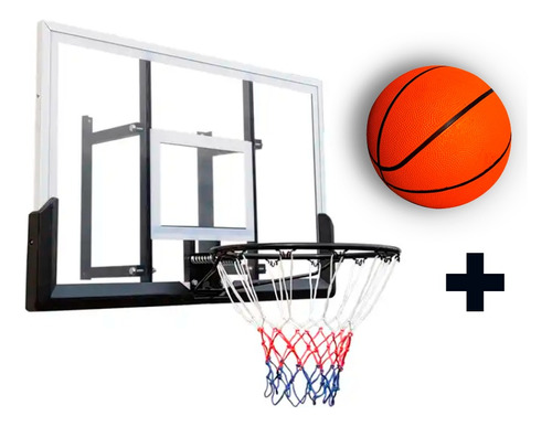 Tablero Basket Policarbonato + Aro Metal + Red + Bulones Nba