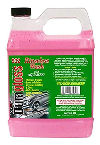 Duragloss Lavado Sin Enjuague 932 Con Aquawax, 128 Onzas Liq