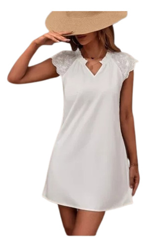 Vestido Curto Branco Simples Casual Basico Noivado Reveillon