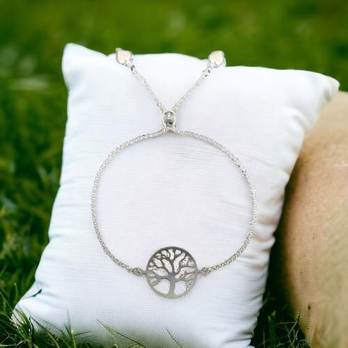 Pulsera Arbol De La Vida Plata Ajustable