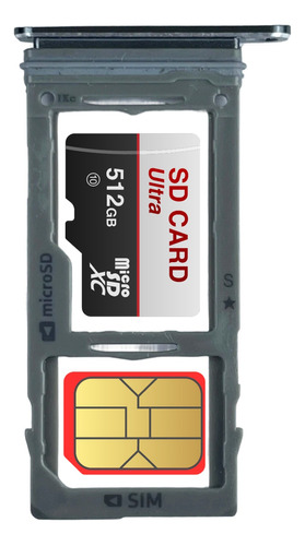 Bandeja Porta Sim Chip Card Compatible Samsung S9 / S9 Plus