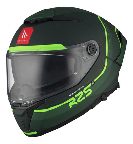 Casco De Moto Mt Helmets Thunder 4  Sv R25 Verde C6 Ece22.06