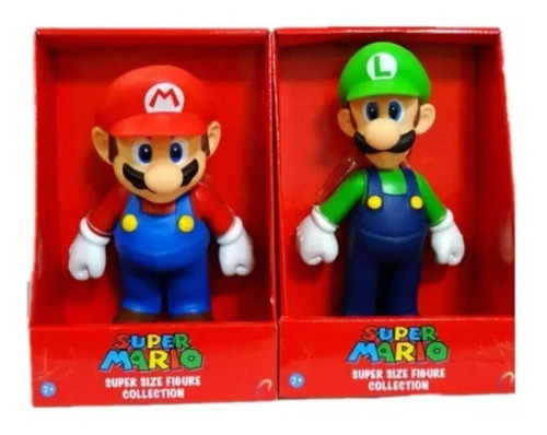 Figura Mario Bros Luigi Yoshi Blister 23 Cm Grande Original