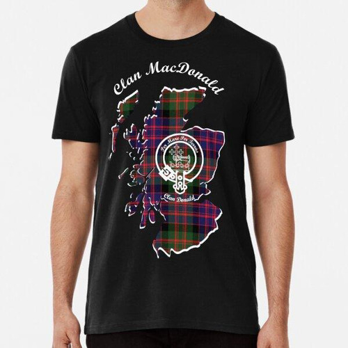 Remera Clan Macdonald Escocia Mapa Cresta Algodon Premium