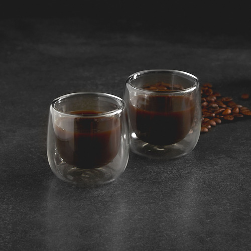 Set 2 Vasos De Espresso Doble Pared 80 Ml Simplit Blanco