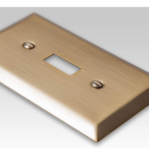 Placa De Pared De Acero Tradicional Con 1 Duplex, Bronce Env
