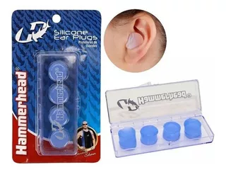 Tampão Protetor De Ouvido Auricular 4 Pc Silicone Hammerhead Cor Azul