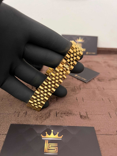 Pulseira Rolex Aço Titanium Banhado Ouro 18k, Frete Grátis