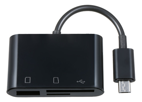 Adaptador Micro Usb Otg 3 En 1 Y Lector De Tarjetas Para Mic