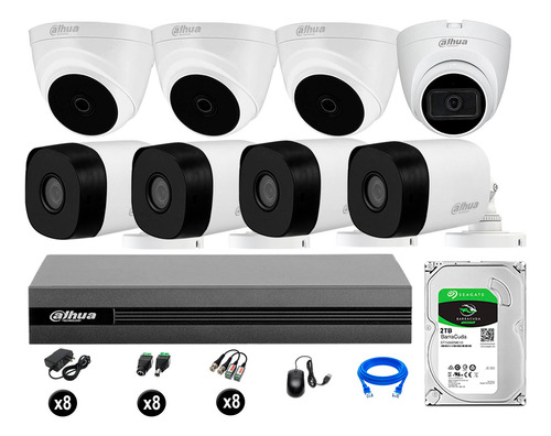 Cámaras Seguridad Kit 8 Dahua Full Hd 2tb 1 Cámara Con Audio