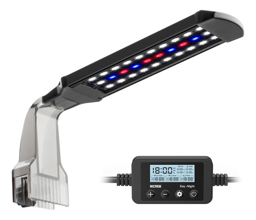 Nicrew Clip En Pecera De Acuario Con Led Blanco, Azul Y Rojo