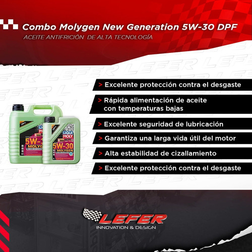 Imagen 2 de 9 de Aceite Motor Molygen 5w-30 Dpf Sintético 5 Litros Liqui Moly