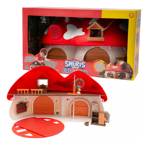 Pitufos Estacion De Bomberos Con 1 Pitufo Especial Smurfs