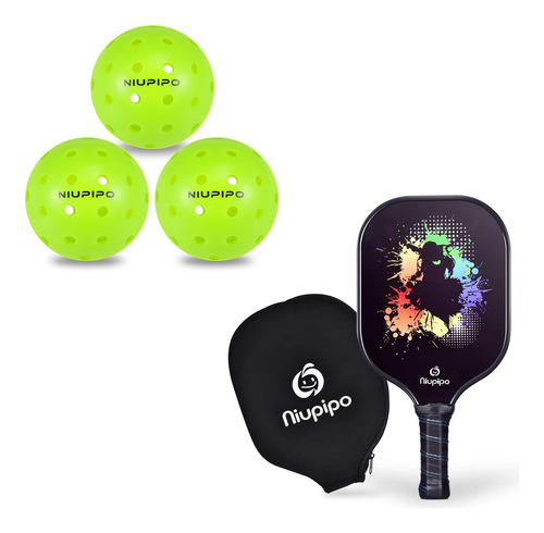 Paleta Pickleball + 3 Bola