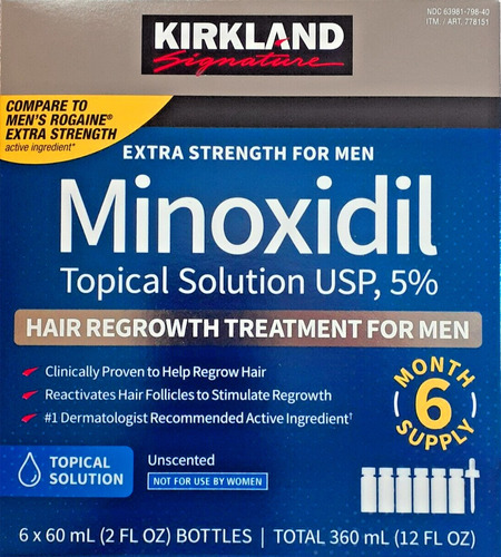 Kirkland Signature Minoxidil 5% Solución Tópica 6 Meses 