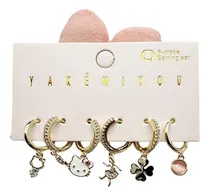 Comprar T Aretes Hello Kitty Chapa De Oro Set Aretes Yakimeyou