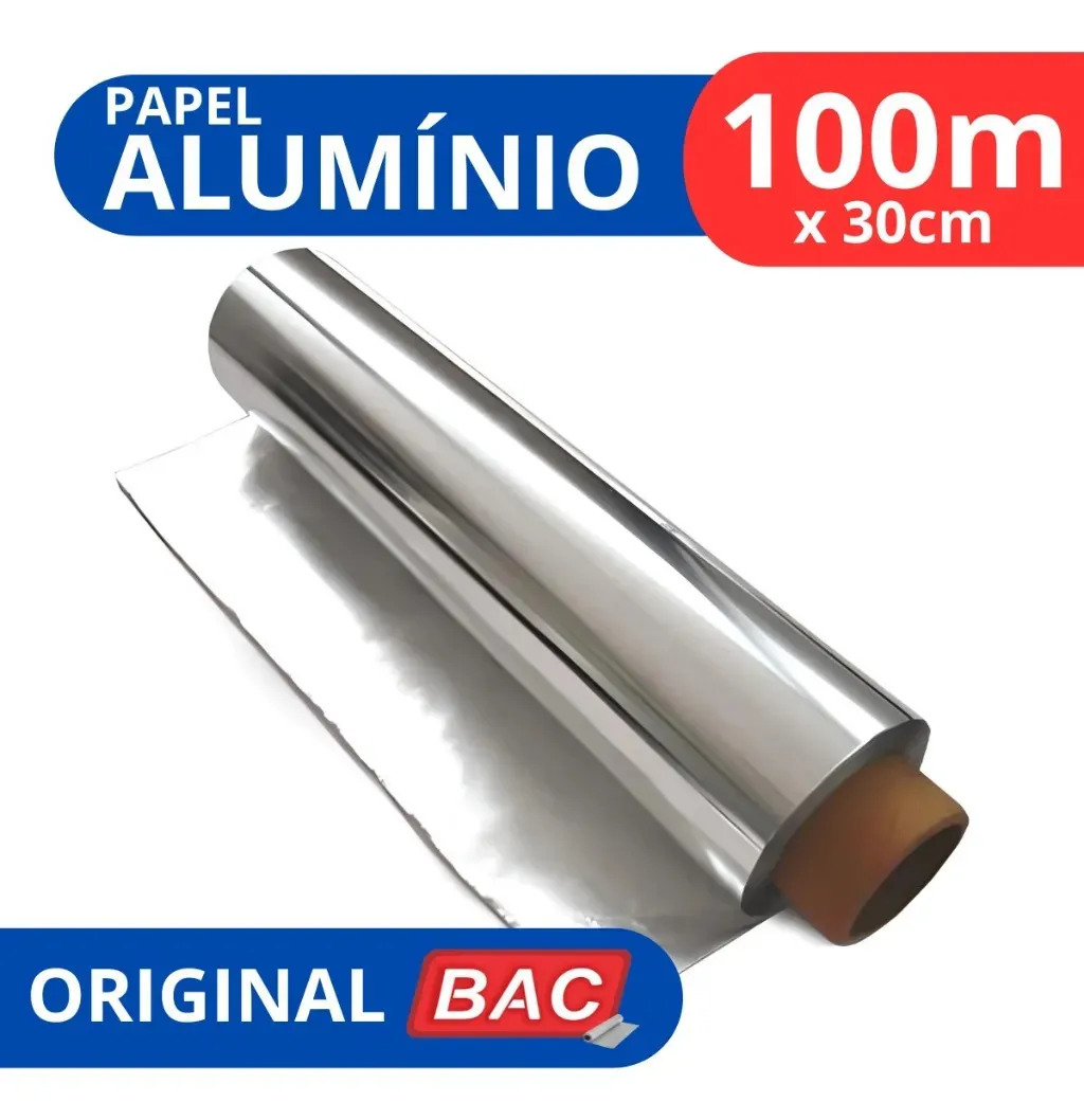 Rolo De Papel Alumínio 30 Cm X 100 Metros