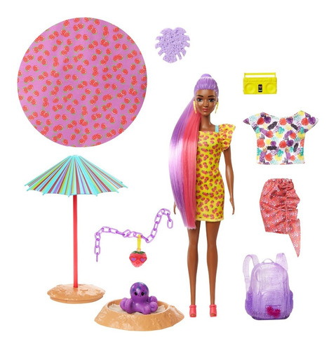 Muñeca Barbie Color Reveal Foam Frutilla 25 Sorpresas Mattel