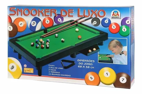 Jogo mesa bilhar sinuca snooker infantil completo braskit