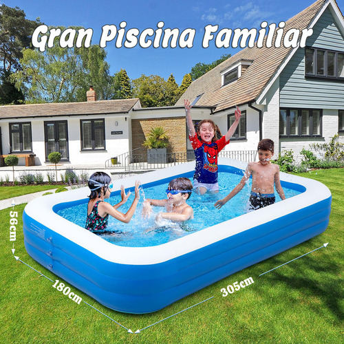 Piscina Hinchable Rectangular Familiar Fiesta Acuática
