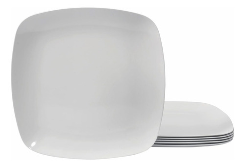 Juego De Platos Ensalada Cuadrada 6 Pcs Melamina 26.6 Cms