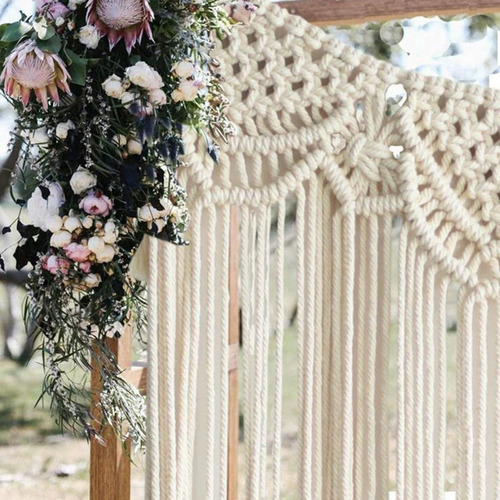 Tapiz Colgante De Pared Tejido Con Borlas De Macramé Para