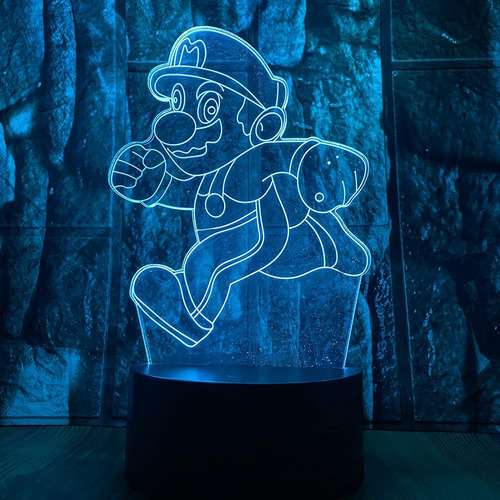 Dibujos Animados Super Running Mario Bros Anime Figura 3d Le