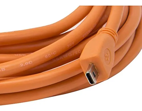 Cable Tetherpro Usb 2.0 A Mini-b 8 Pines 4.6m Naranja Dslr N