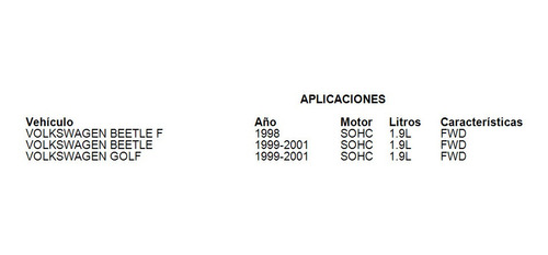 Banda Distribucion Golf 1999 - 2001 Sohc 1.9l Mfi Fwd Diesel