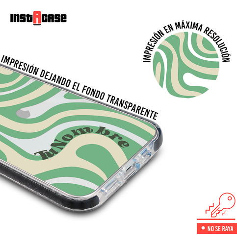 Funda Para iPhone Con Tu Nombre Para Mujer Curvas Verde