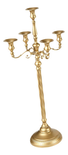 Castiçal Com 5 Ramos Candelabros Dourado 23x63cm