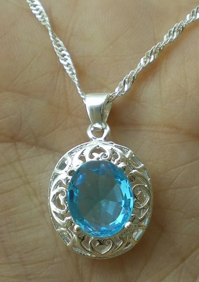 Cadena Y Dije De Plata 925 Y Cristal