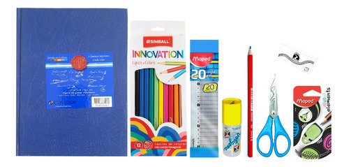 Kit Escolares Con Cuaderno Tapa Dura 8 Productos