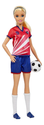 Muñeca Barbie Profesiones Futbol Barbie Playera Roja