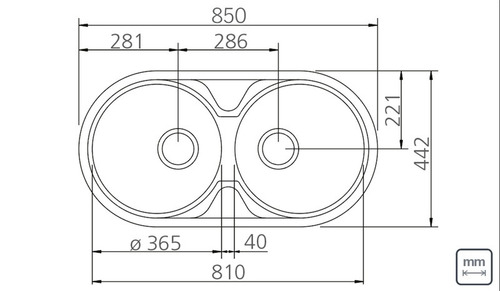 Imagem 3 de 3 de Cuba Prime Inox Acetinado 84cm 44cm Tramontina 94035102